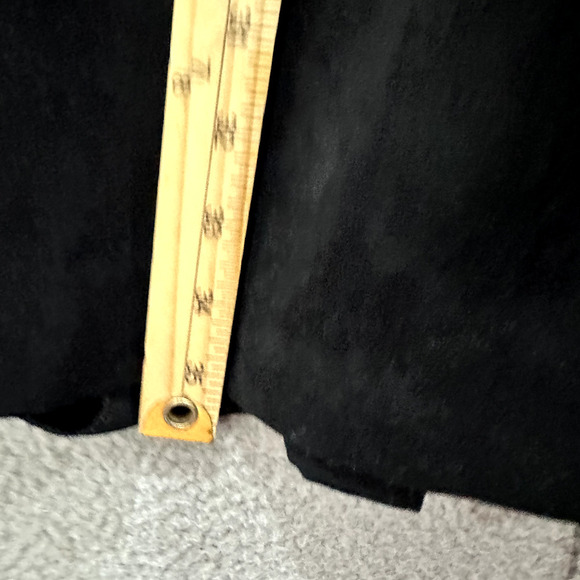 LL Bean Faux Suede Midi Skirt Black‎ Womens 20 Boho Festival Minimalist Western - Picture 5 of 6